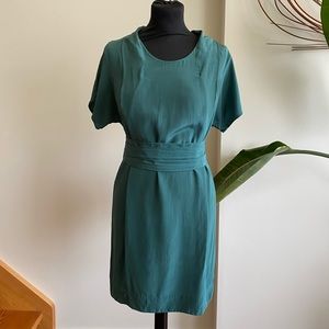 Aritiza Wilfred Forest Green Silk Dress Sz XS